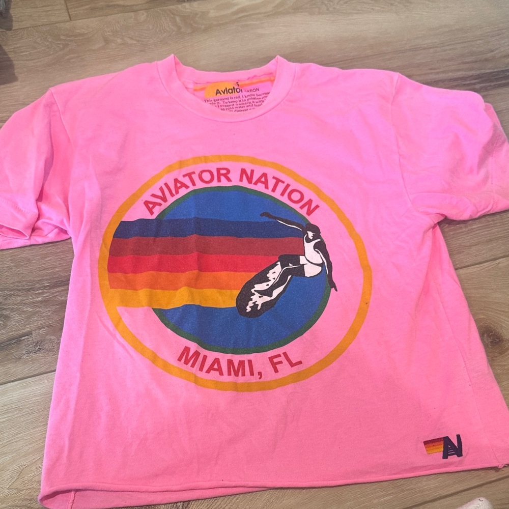 Aviator Nation women Pink Hummingbird Tee